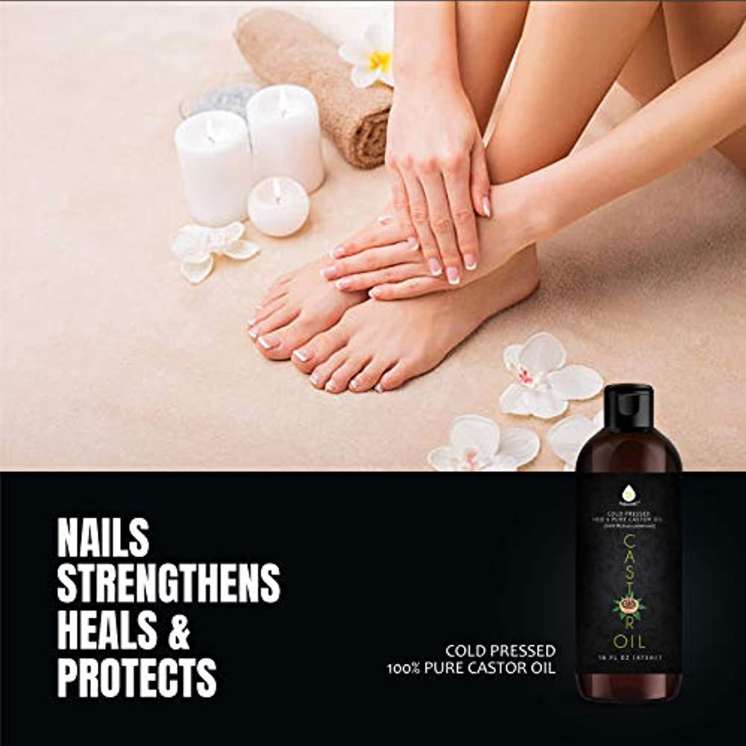 100% Óleo de Rícino de Castor 16 Oz