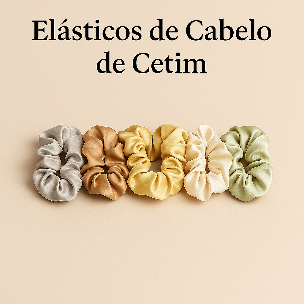 Elásticos de Cabelo de Cetim – Pack 5 | Lotus Minimal™